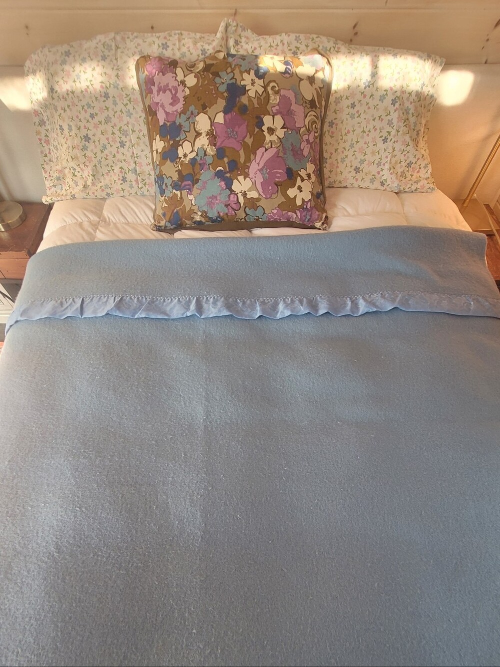 Vintage DBL Sz 100% Virgin Wool Blanket - Picture 4 of 11